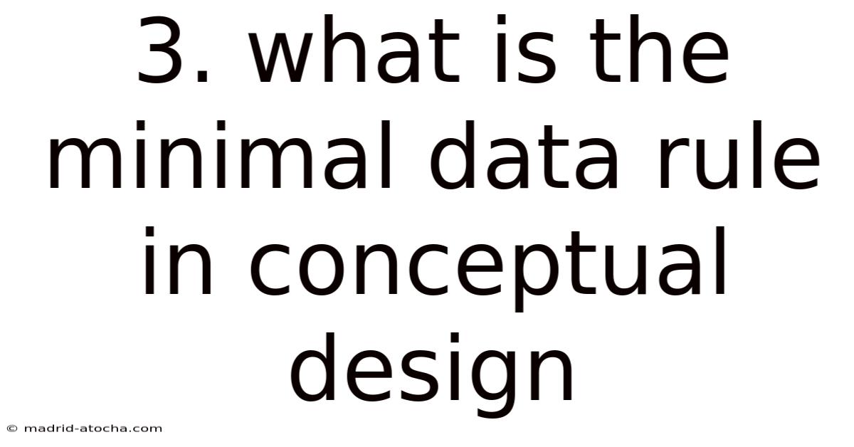 3. What Is The Minimal Data Rule In Conceptual Design