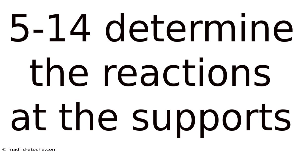 5-14 Determine The Reactions At The Supports