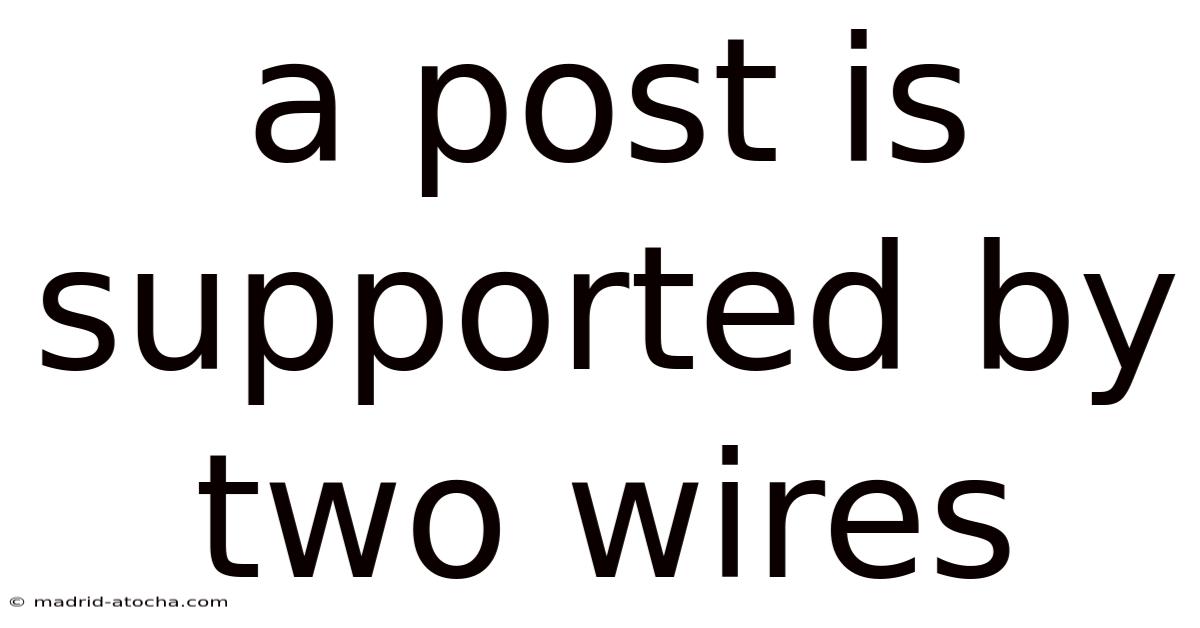 A Post Is Supported By Two Wires