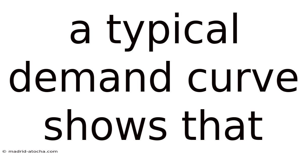 A Typical Demand Curve Shows That