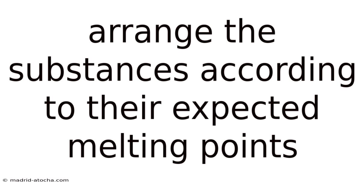 Arrange The Substances According To Their Expected Melting Points