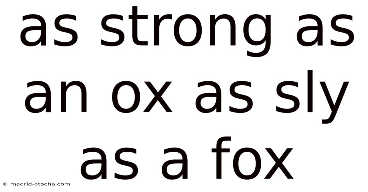 As Strong As An Ox As Sly As A Fox