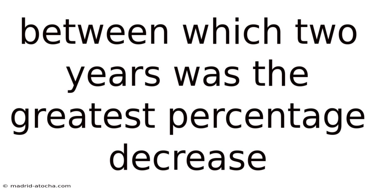 Between Which Two Years Was The Greatest Percentage Decrease