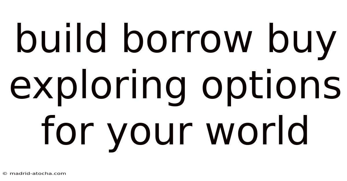 Build Borrow Buy Exploring Options For Your World