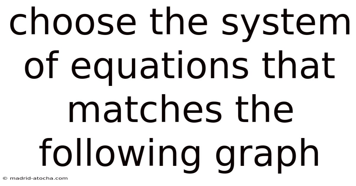 Choose The System Of Equations That Matches The Following Graph