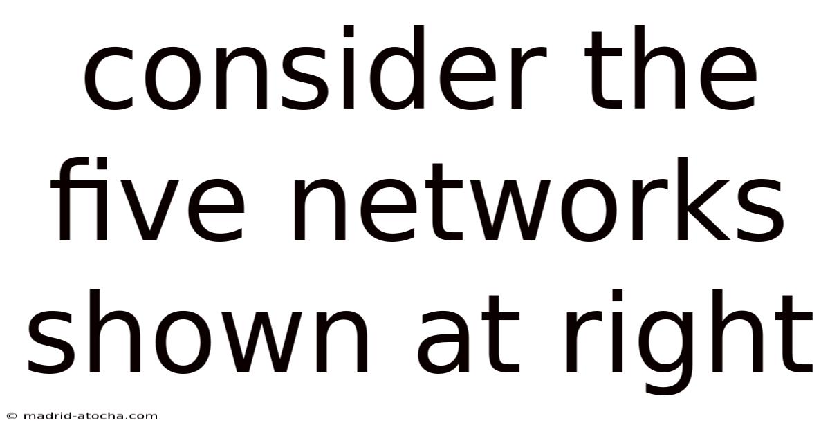 Consider The Five Networks Shown At Right