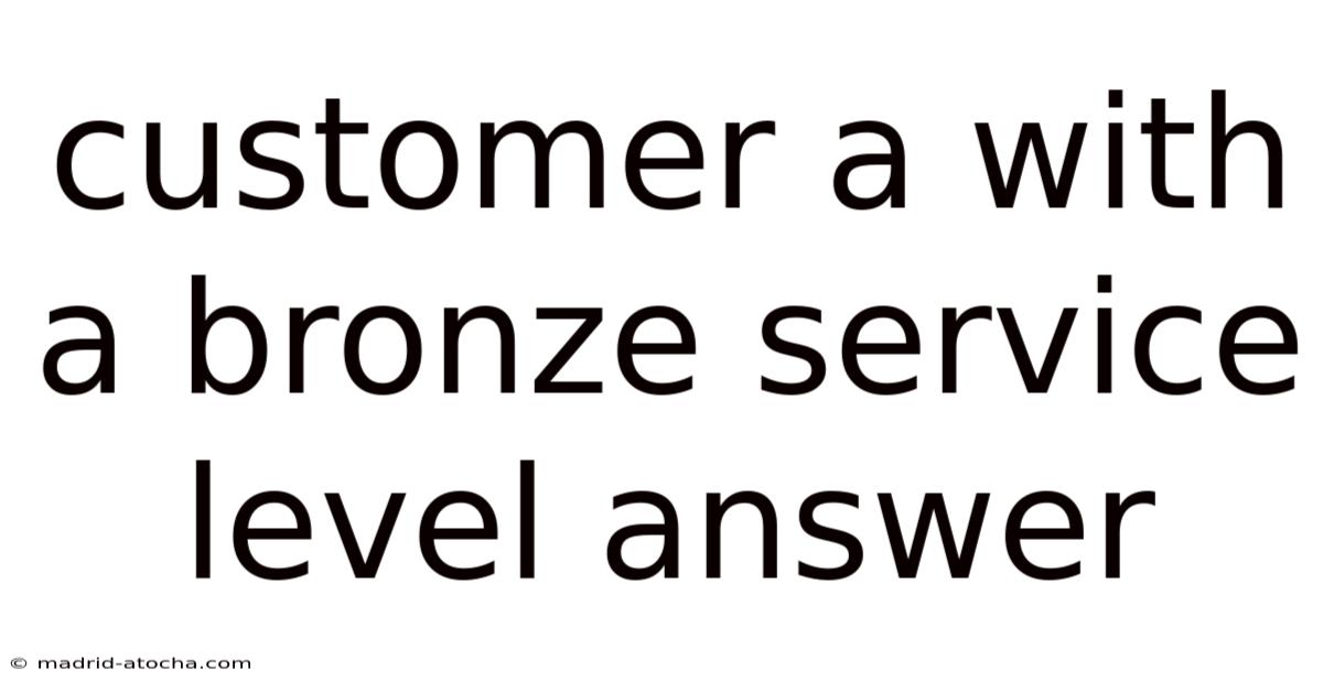 Customer A With A Bronze Service Level Answer
