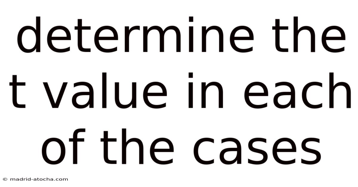 Determine The T Value In Each Of The Cases