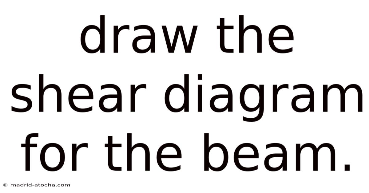 Draw The Shear Diagram For The Beam.
