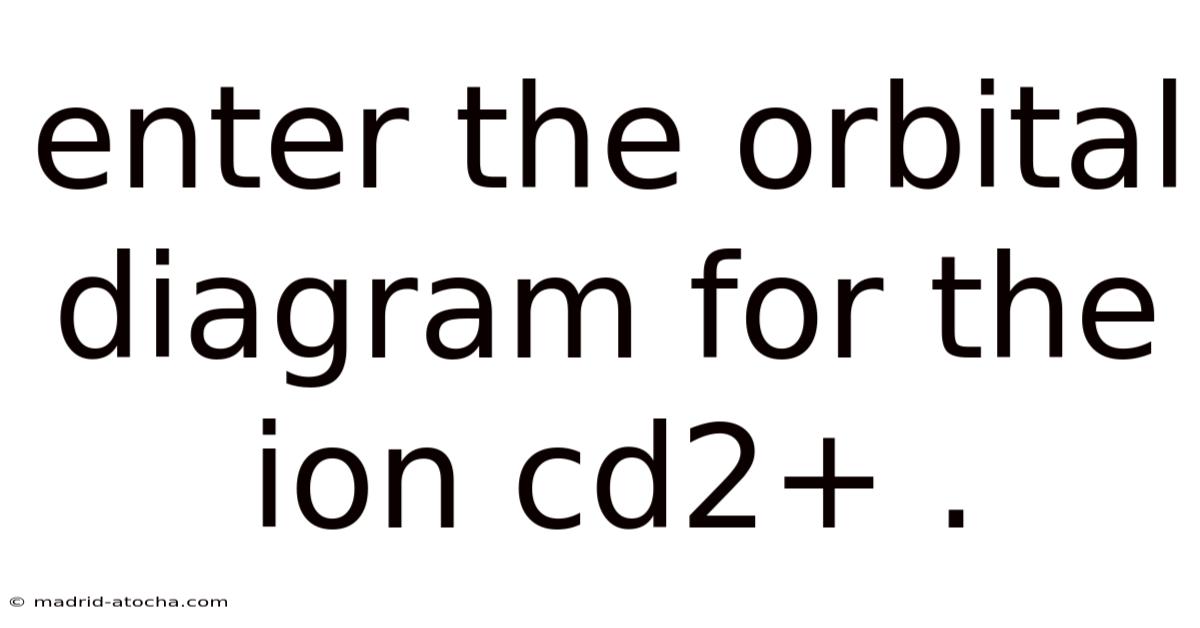 Enter The Orbital Diagram For The Ion Cd2+ .