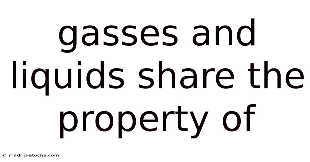 Gasses And Liquids Share The Property Of