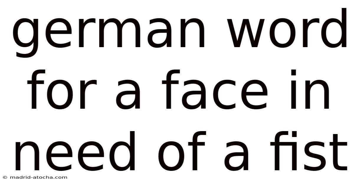 German Word For A Face In Need Of A Fist