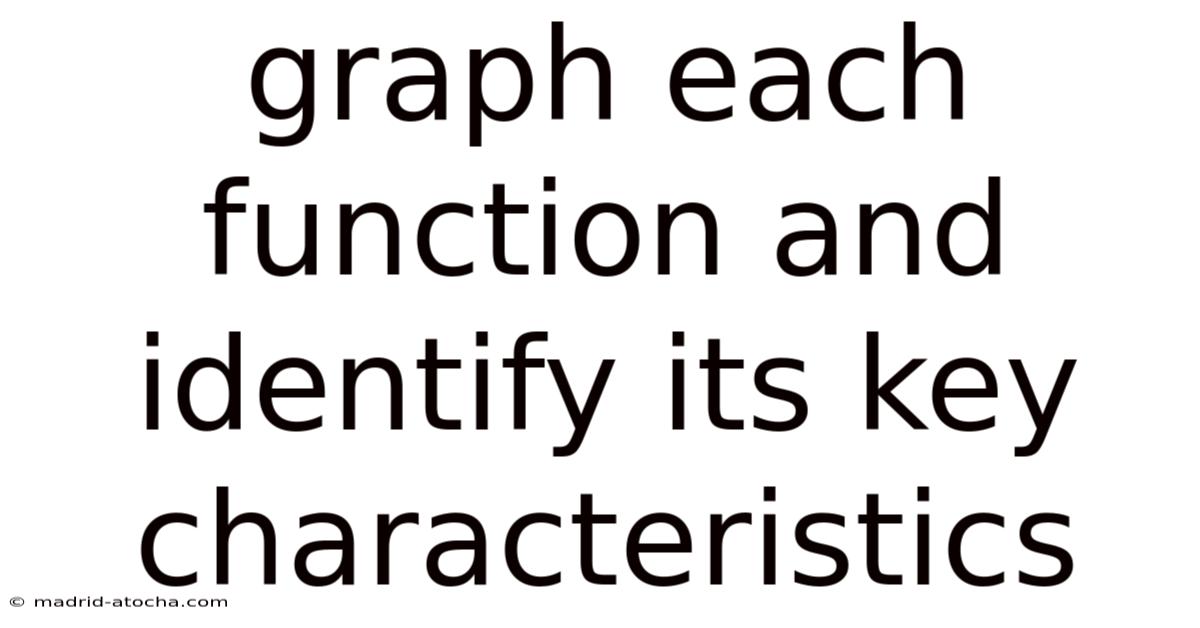 Graph Each Function And Identify Its Key Characteristics