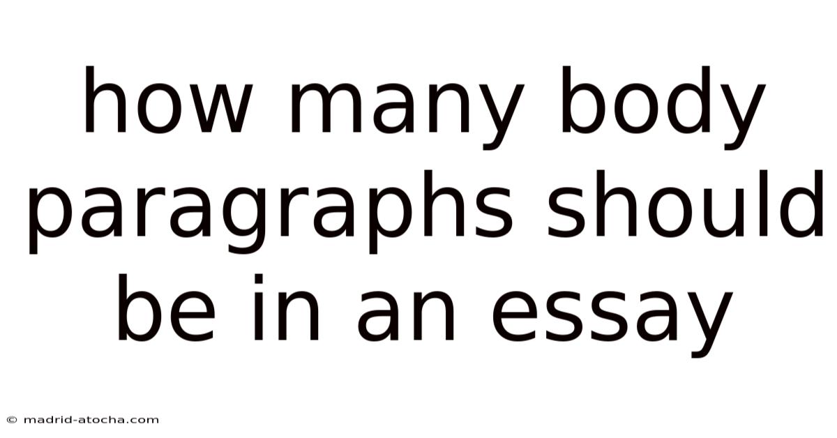 How Many Body Paragraphs Should Be In An Essay