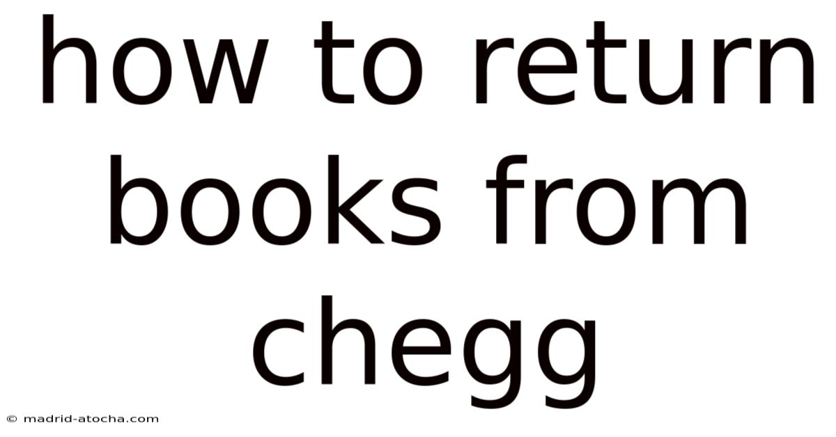 How To Return Books From Chegg