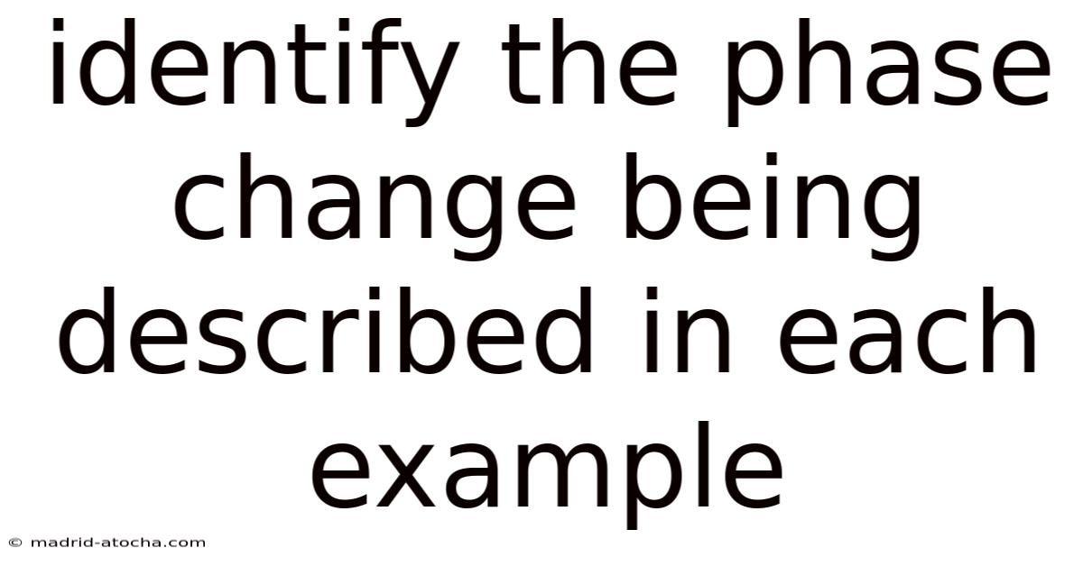Identify The Phase Change Being Described In Each Example