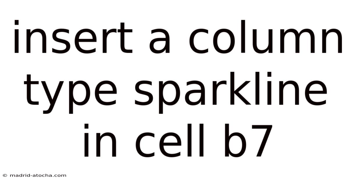 Insert A Column Type Sparkline In Cell B7