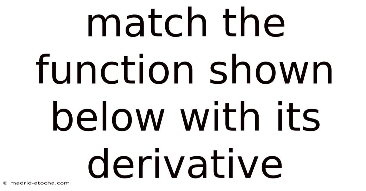 Match The Function Shown Below With Its Derivative