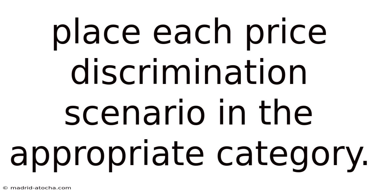 Place Each Price Discrimination Scenario In The Appropriate Category.