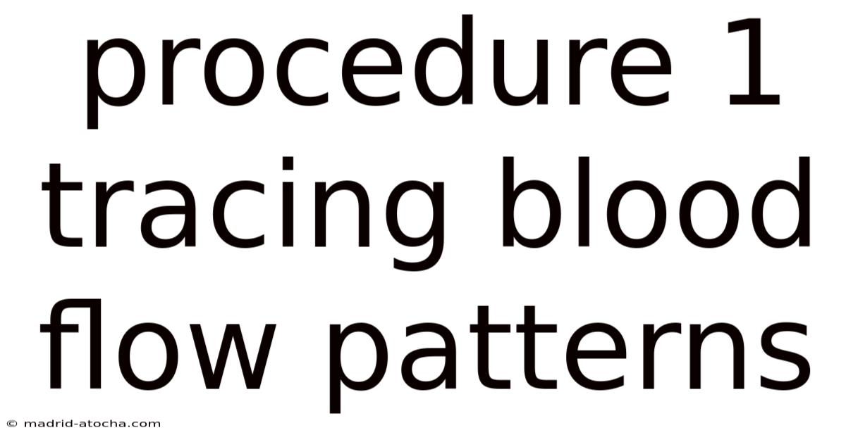 Procedure 1 Tracing Blood Flow Patterns