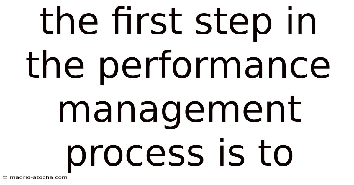 The First Step In The Performance Management Process Is To