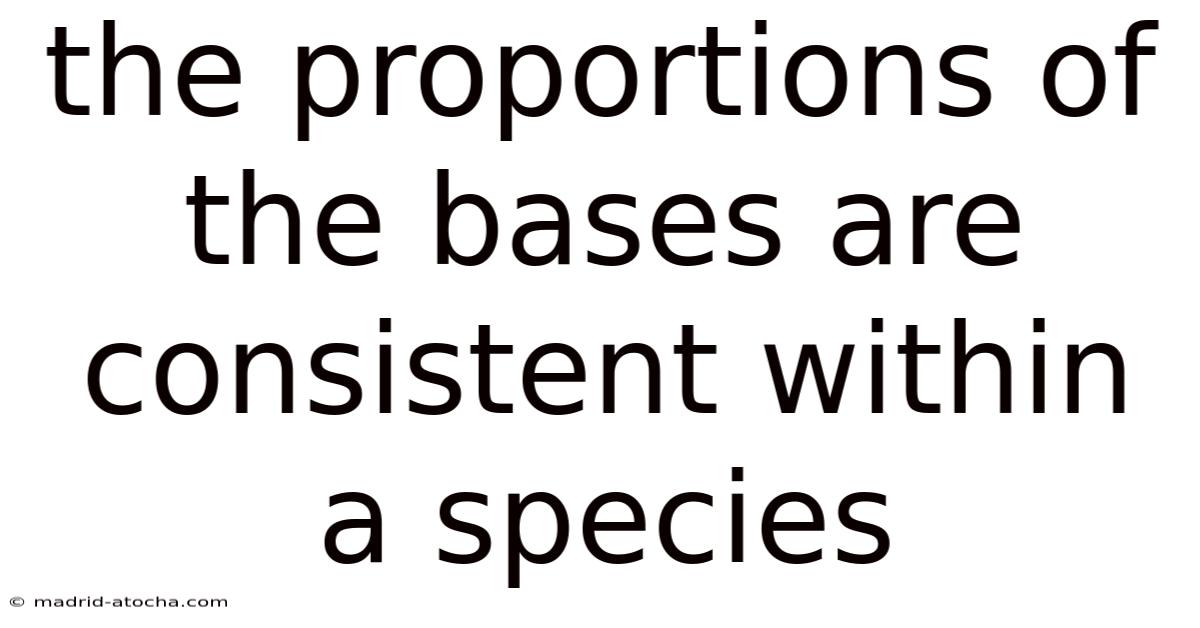 The Proportions Of The Bases Are Consistent Within A Species
