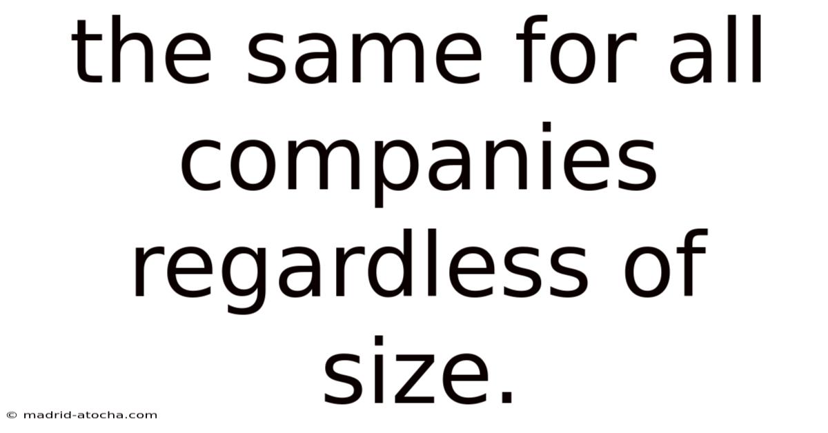 The Same For All Companies Regardless Of Size.