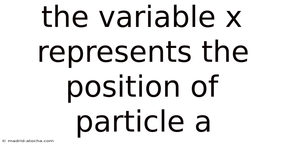 The Variable X Represents The Position Of Particle A