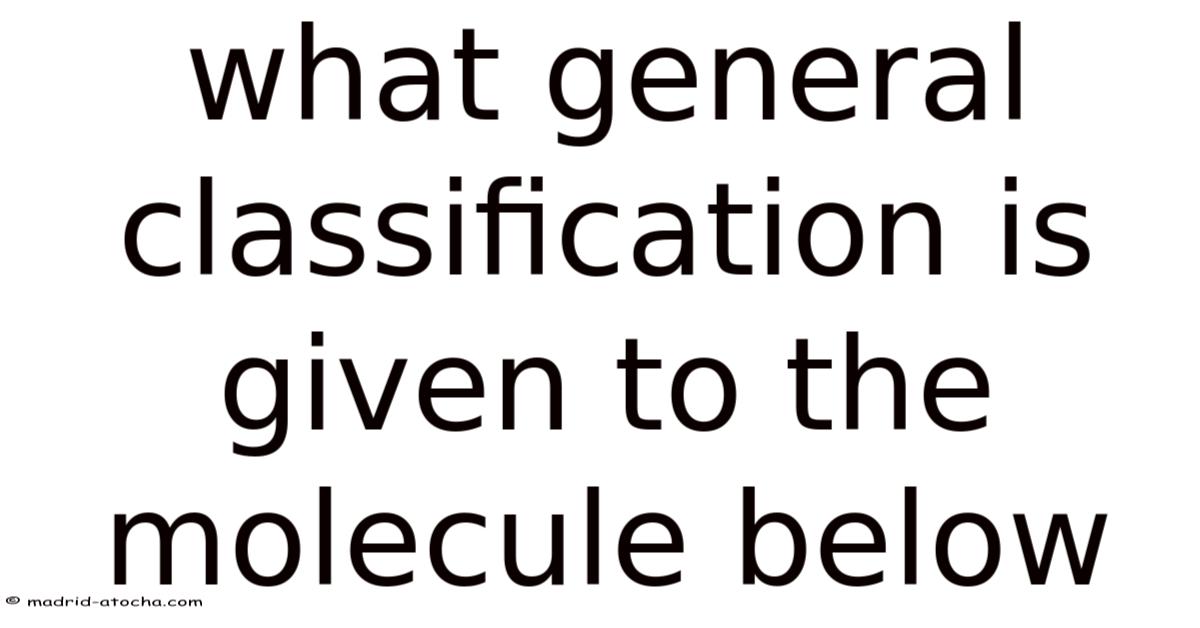 What General Classification Is Given To The Molecule Below