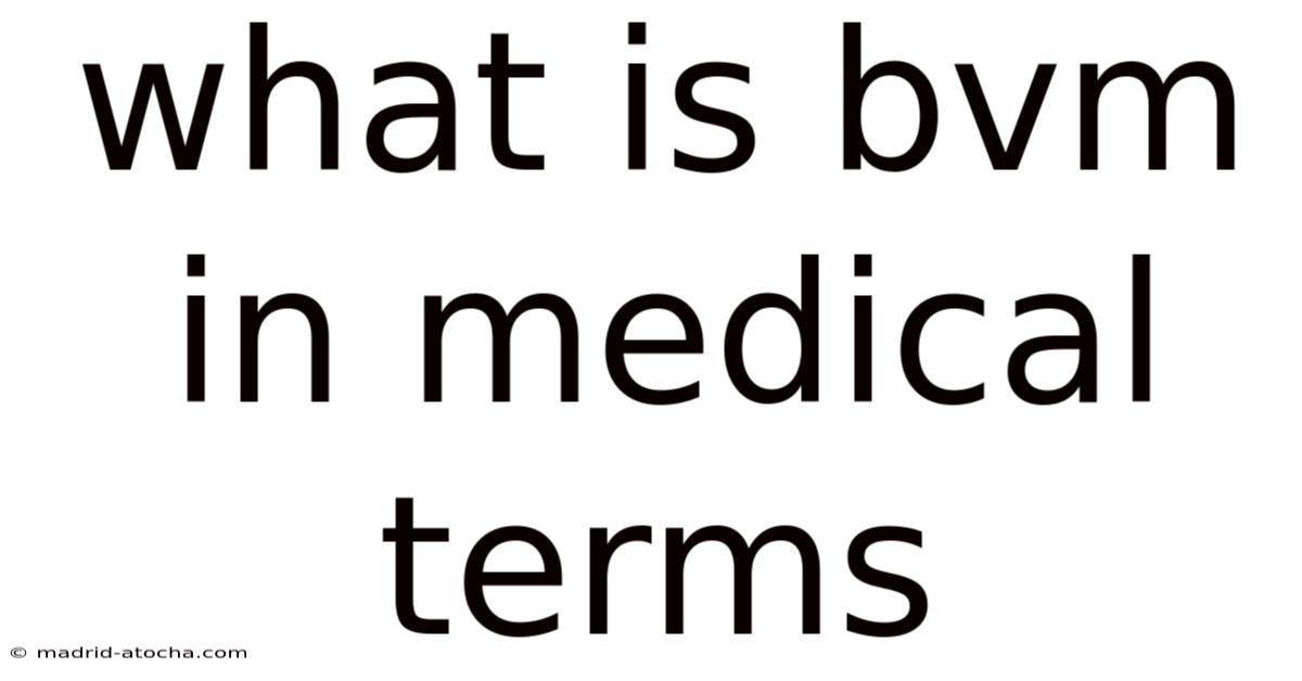 What Is Bvm In Medical Terms