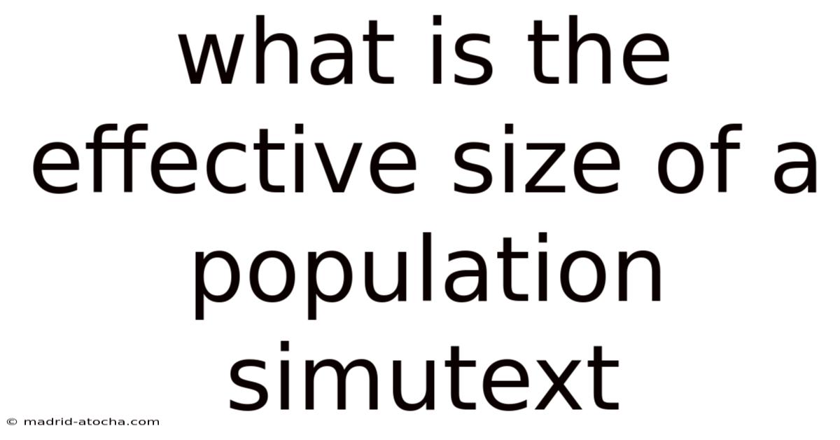 What Is The Effective Size Of A Population Simutext