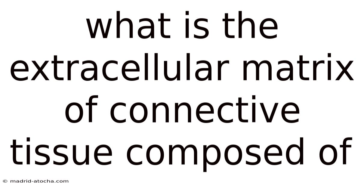 What Is The Extracellular Matrix Of Connective Tissue Composed Of