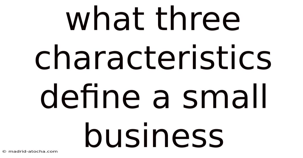 What Three Characteristics Define A Small Business