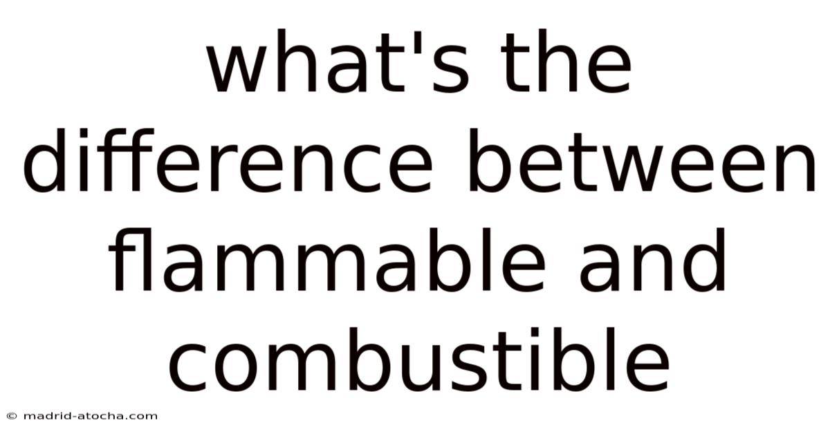What's The Difference Between Flammable And Combustible