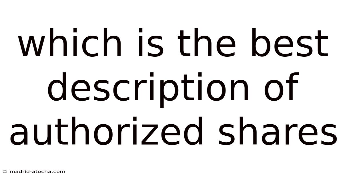 Which Is The Best Description Of Authorized Shares