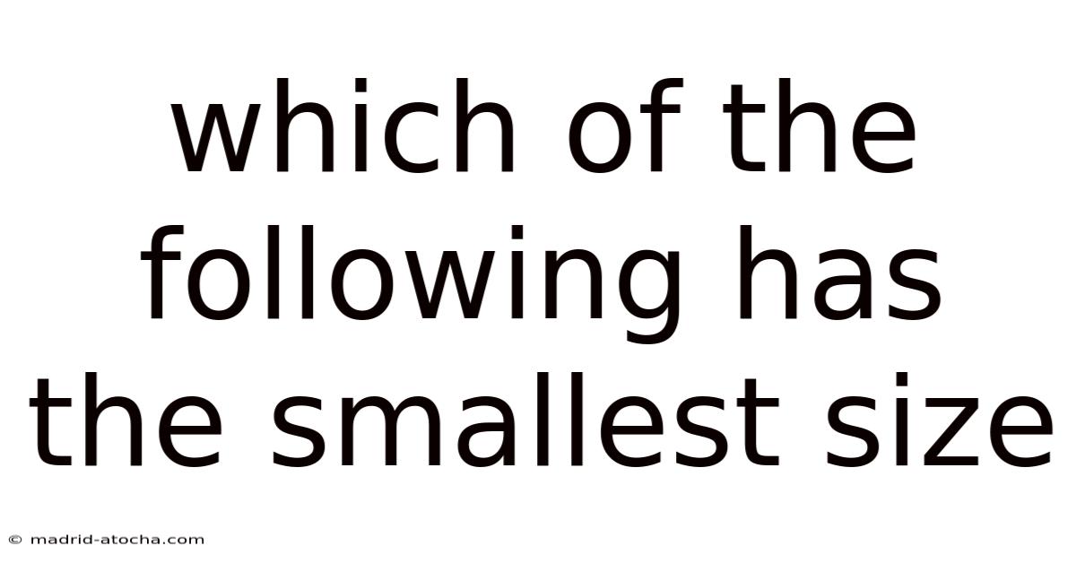 Which Of The Following Has The Smallest Size