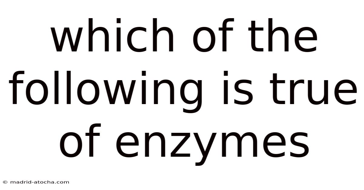 Which Of The Following Is True Of Enzymes