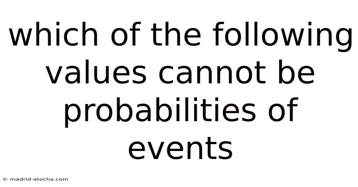 Which Of The Following Values Cannot Be Probabilities Of Events