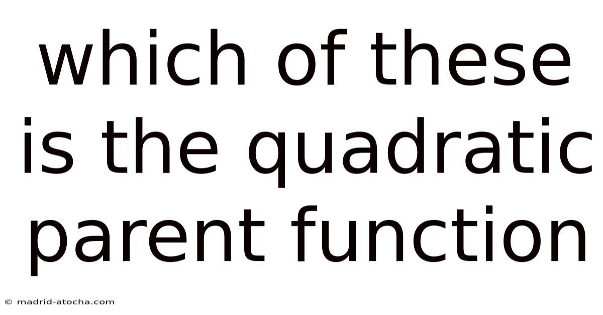 Which Of These Is The Quadratic Parent Function