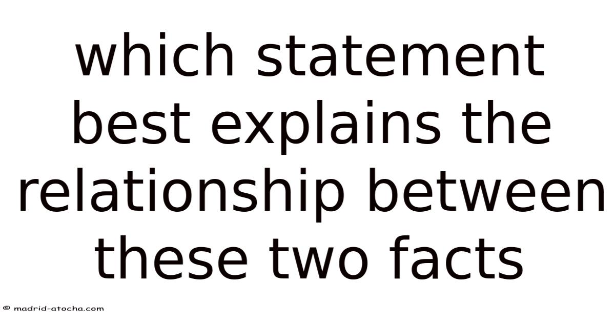 Which Statement Best Explains The Relationship Between These Two Facts