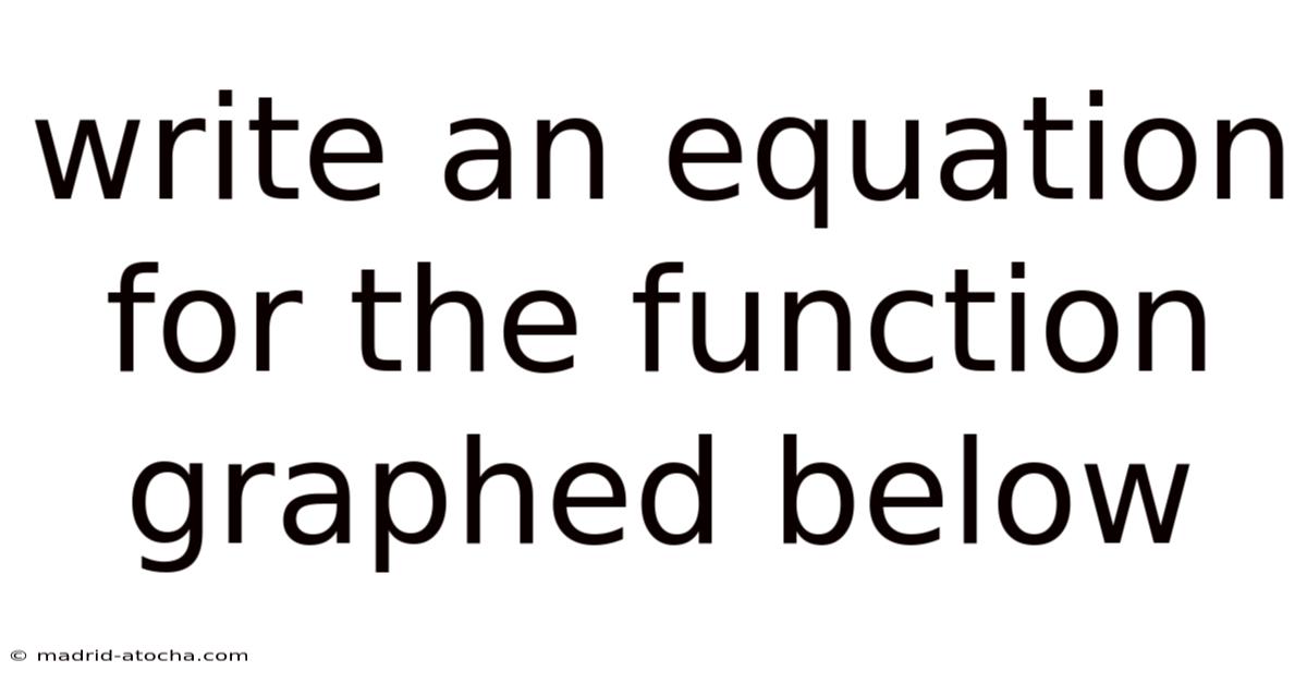 Write An Equation For The Function Graphed Below