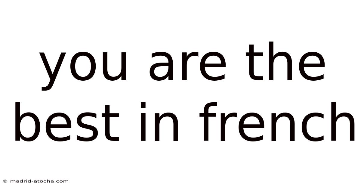 You Are The Best In French