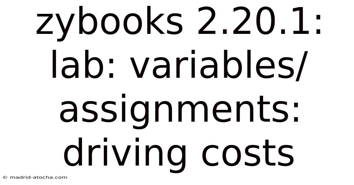 Zybooks 2.20.1: Lab: Variables/assignments: Driving Costs